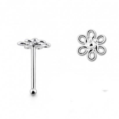 Stříbrný piercing do nosu - kytička