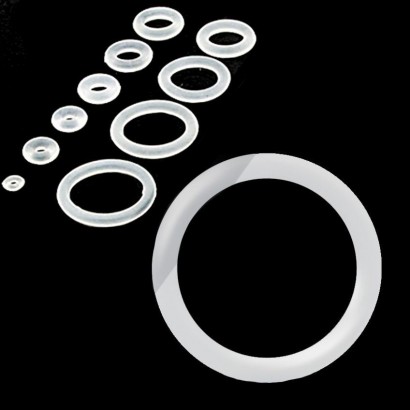 Piercing - náhradní průhledná gumička na plug (10 mm)