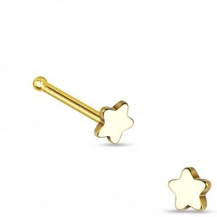 Zlacený piercing do nosu - hvězda