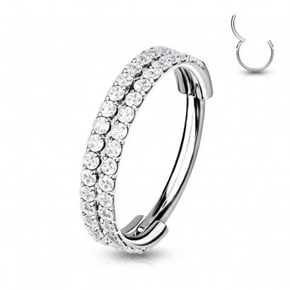 Kruh se zirkony - helix / cartilage / tragus piercing (1,2 x 10 mm)