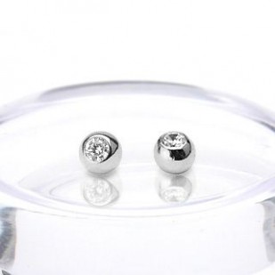 Náhradní kulička, bílé zlato 1,2 x 3 mm, 585/1000