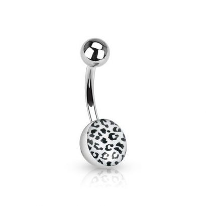 Piercing do pupíku - tygrovaný (bílá)